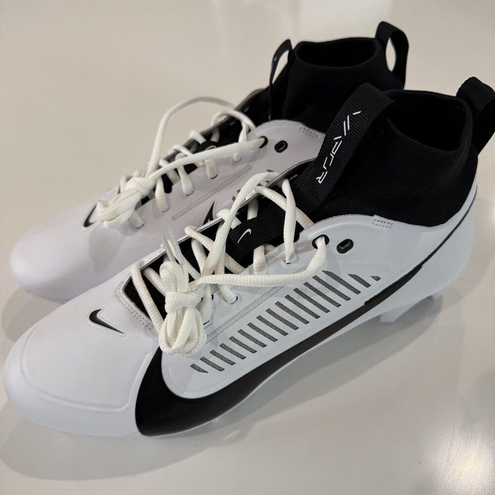 NIKE Vapor Edge Pro 360 2 Carbon FF Football Cleats Mens 11.5 White Black Team